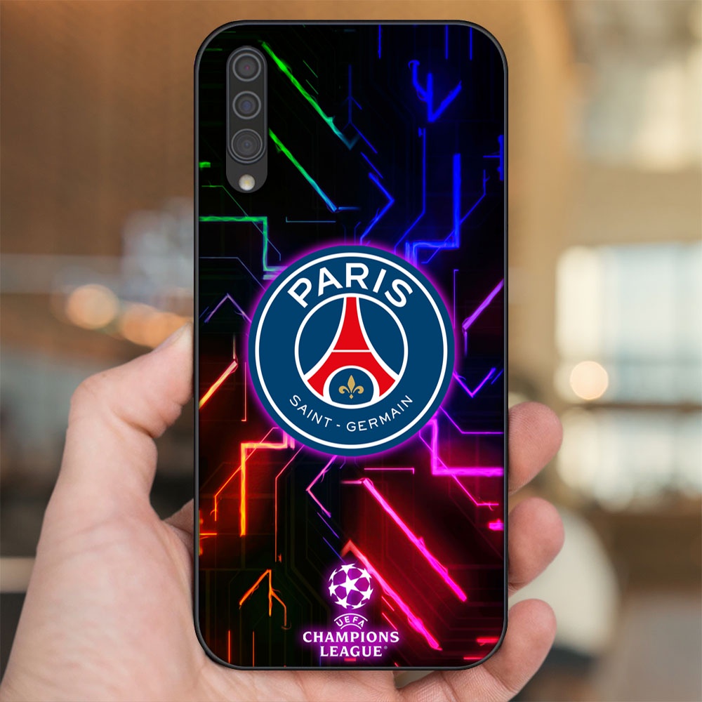 Ốp lưng Samsung A30S, A50, A50S, A70, A70S viền đen in hình CLB Bóng Đá PSG Paris Saint Germain