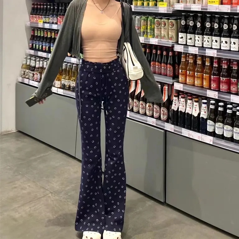 [MURIOKI] Smailing Quần Dài Ống Loe Phong Cách Hàn Quốc Giản Dị Dành Cho Nữ Bán Chạy