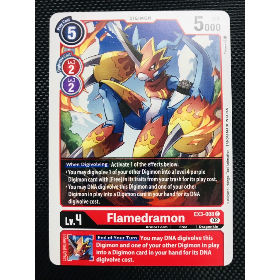 Thẻ bài Digimon EX3-008 - Flamedramon - Digimon - Common