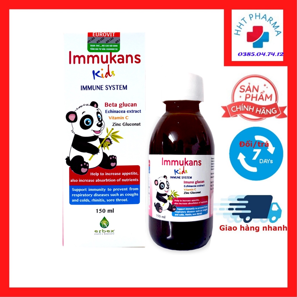 IMMUKANS KIDS Siro Ăn Ngon Và Tăng Sức Đề Kháng Cho Bé 150ml