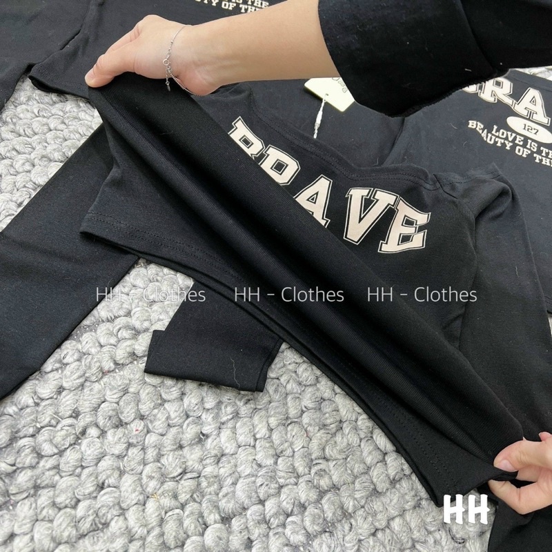 Áo thun bẹt vai thun borip Brave, Áo croptop tay dài bẹt vai phom ôm màu trơn  🔥🔥🔥L9888
