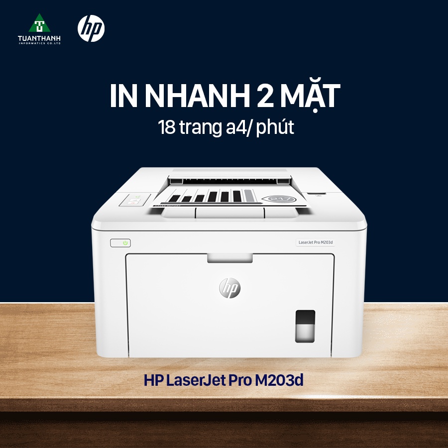 Máy in 2 mặt HP LaserJet Pro M203d  - Hàng chính hãng, bảo hành 12 tháng