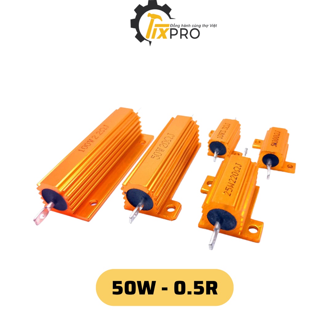 Điện trở nhôm 50W 0.5R 5% RX24-50W0.5R