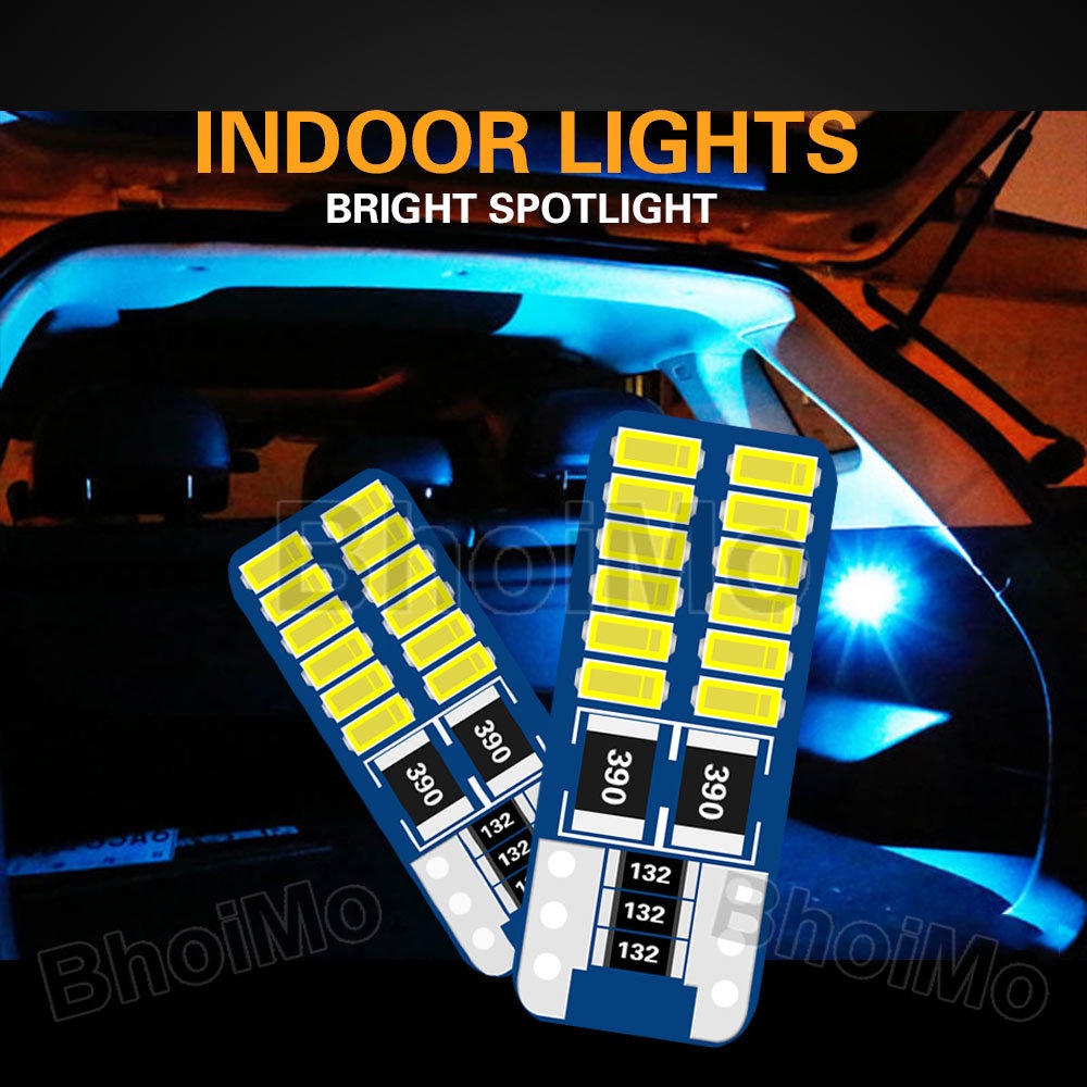 Đèn led siêu sáng T10 W5W 24smd 3014 chất lượng cao cho xe máy/xe hơi