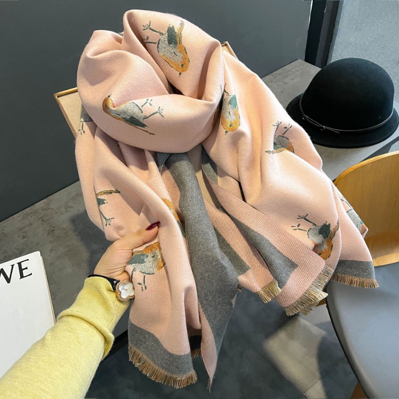 Khăn Choàng Cổ Dài Dày Dặn Giữ Ấm Mùa Đông Màu Ngọc Lục Bảo Cho Nữ