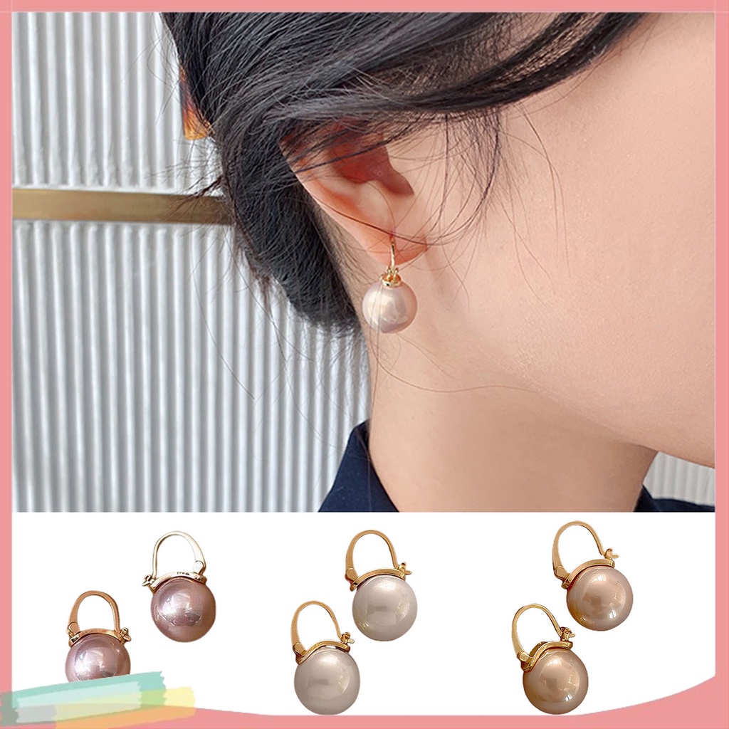 Đôi bông tai hình học đính ngọc trai giả thời trang cho nữ