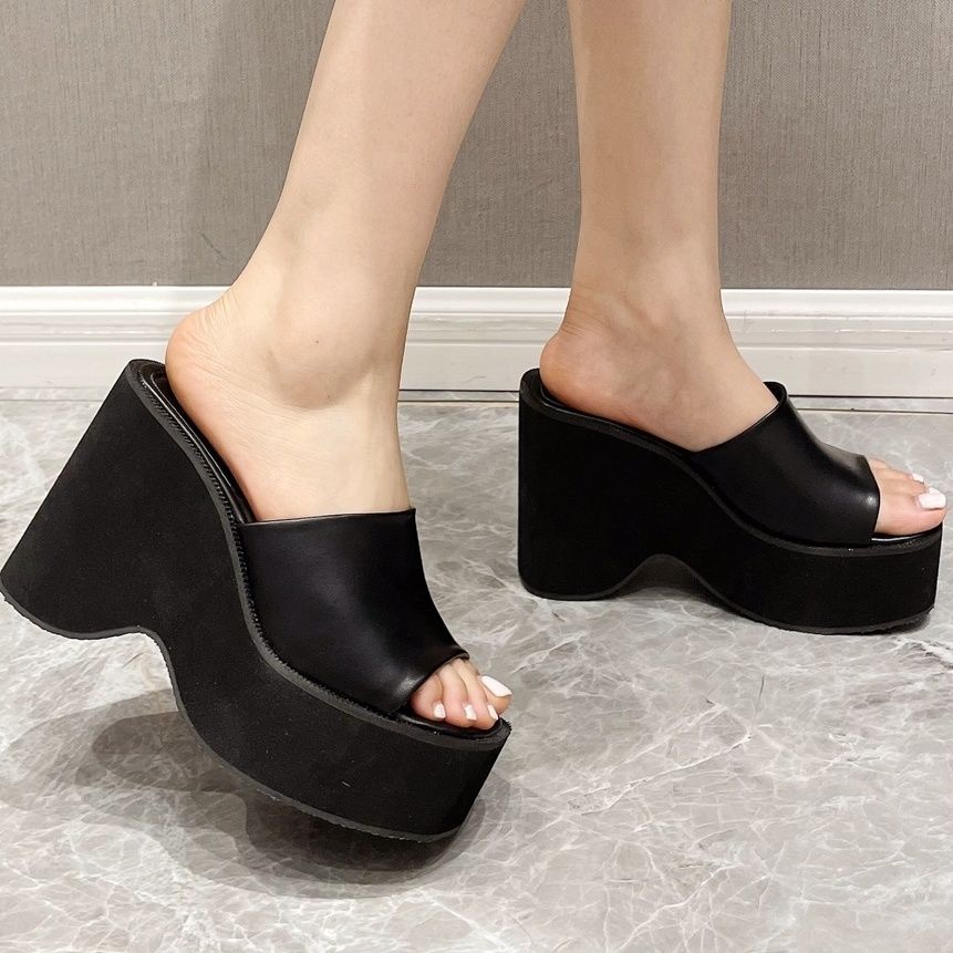 Giày búp bê giày búp bê nữ giày đế cao Giày Sandal Mũi Vuông Đế Dày Tăng Chiều Cao Trọng Lượng Nhẹ Thời Trang Phong Cách Mới