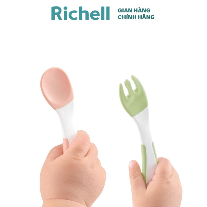 Bộ muỗng nĩa cong TLI Richell Nhật Bản - bước 2 | Baby