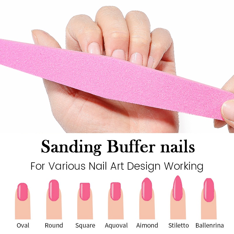 Bộ 10 cây dũa móng tay BORN PRETTY thiết kế hai mặt 100 / 180 Grit