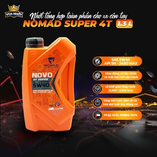 Nhớt Xe Raider, Satria - Nhớt NOMAD 5W40 SN MA2 Fully 1.3 Lít (xanh dạ quang, nhập khẩu Dubai)