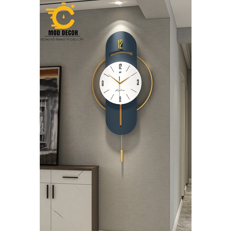 Đồng hồ treo tường trang trí decor Bắc âu phong cách đơn giản, sang trọng 2145-42