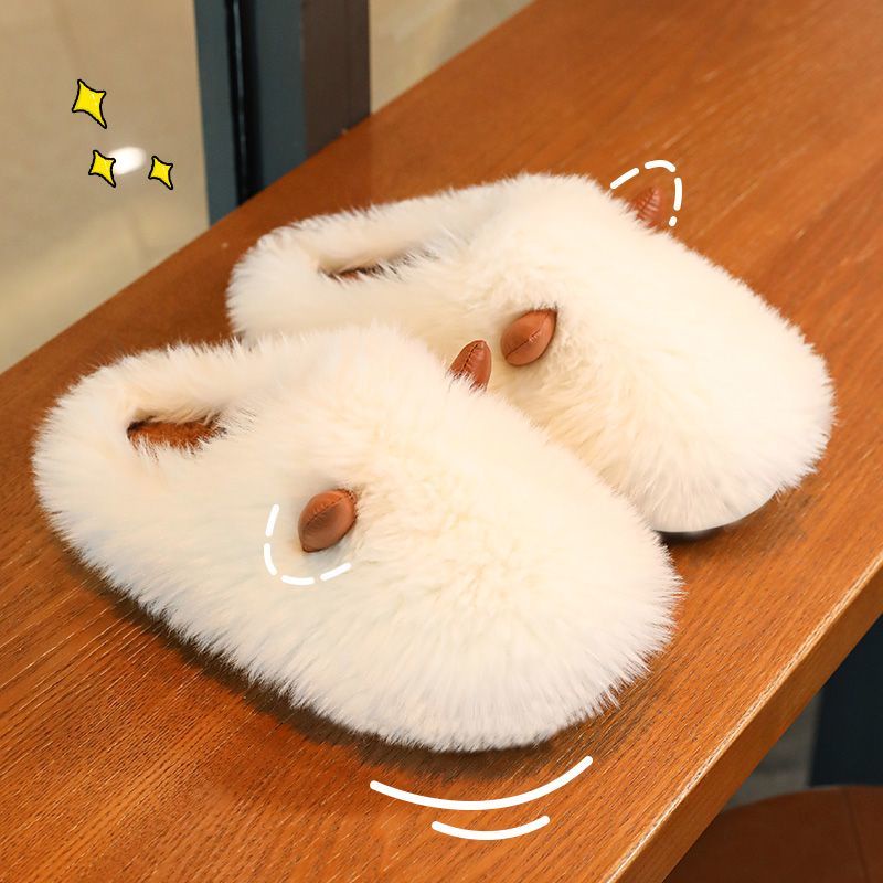 Dép lê cotton cho nữ dép đi trong nhà giữ ấm mùa đông chống trơn trượt cho cặp đôi đế dày gia dụng mùa đông cho nam