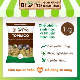 Vi sinh Bacillus cao cấp hòa tan diệt vi khuẩn nấm bệnh, phòng trừ héo xanh chết cây, bảo vệ rễ rau hoa BIO TOPBACO 1kg