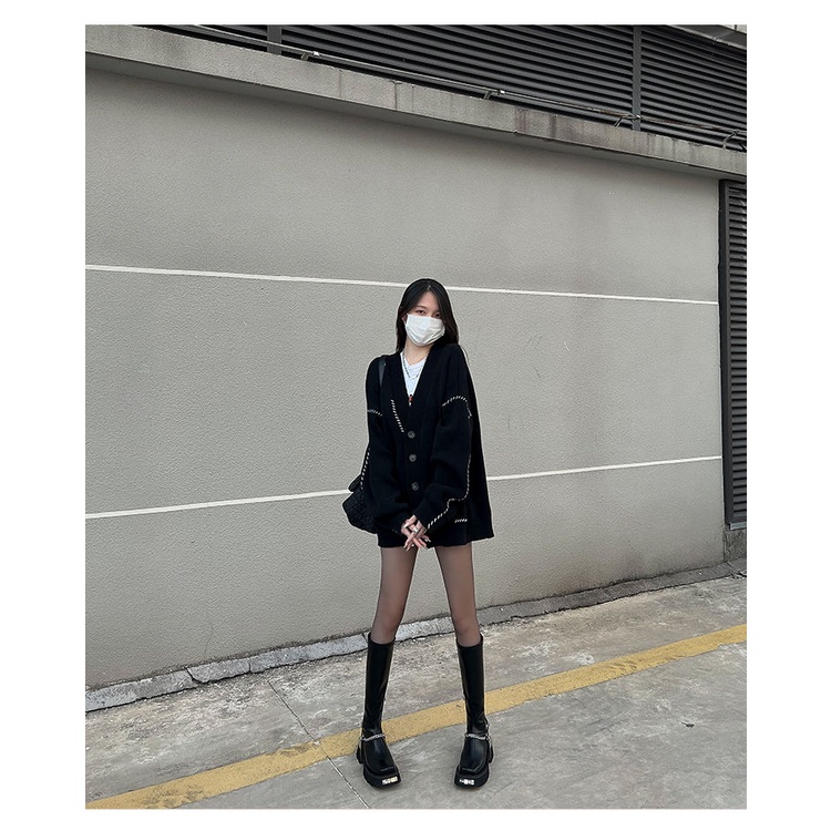 Giày Bốt Da Mềm Đế Dày Bằng Kim Loại Mỏng Đi Xe Máy Dành Cho Nữ