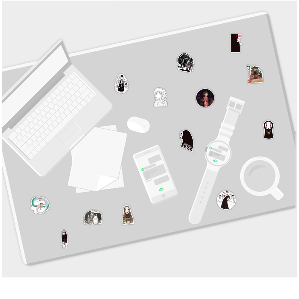 Set 100 / 50 Miếng Dán Hoạt Hình Ghi Ta Mũ Bảo Hiểm Xinh Xắn