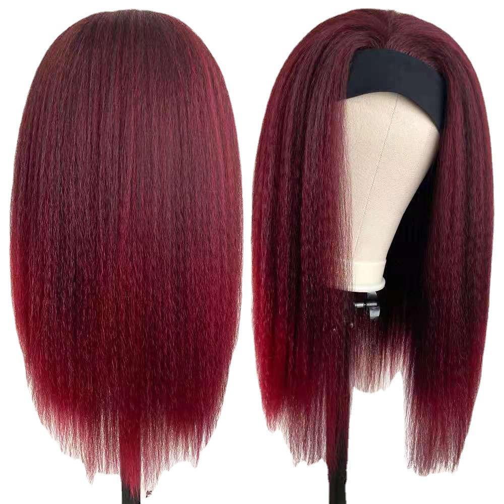 ANEMONE Tóc Giả Thẳng Bằng Sợi Tổng Hợp Màu Đen Tự Nhiên Cách Nhiệt Chất Lượng Cao