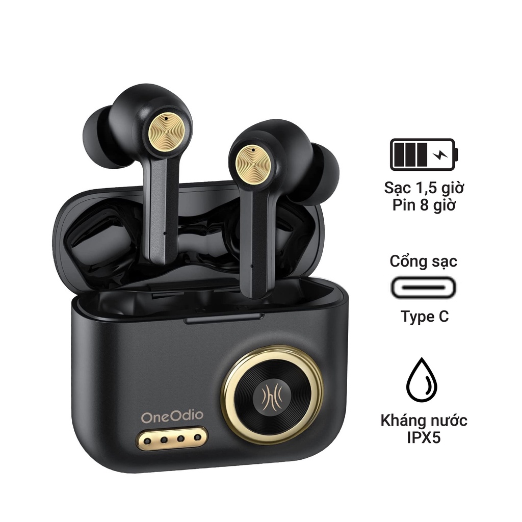 Tai Nghe Nhét Tai OneOdio F2 - Bluetooth 5.0, Chất âm chuẩn Hi-Fi, Dung lượng pin lớn lên tới 48h chơi nhạc