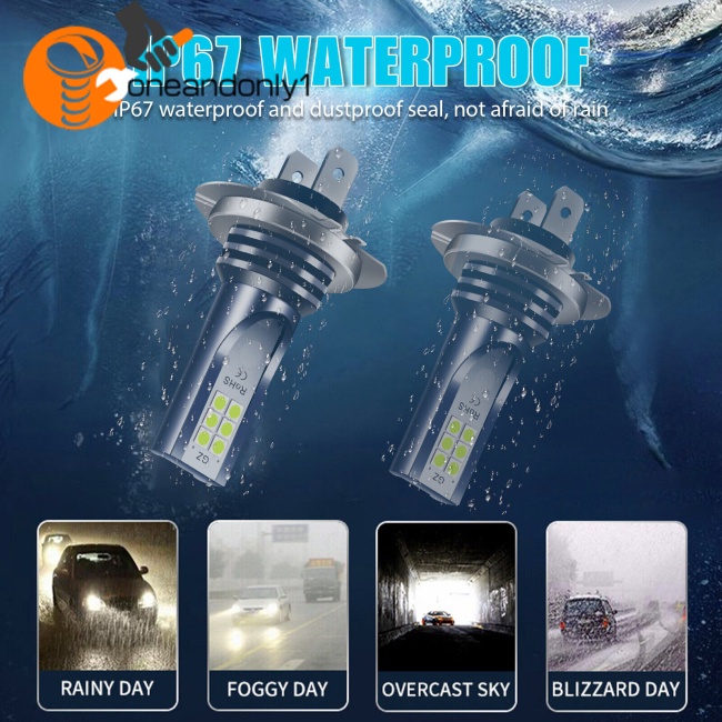 Set 2 Bóng Đèn Pha H7 110w 30000lm Siêu Sáng 6000k Ánh Sáng Trắng Dành Cho Ô Tô