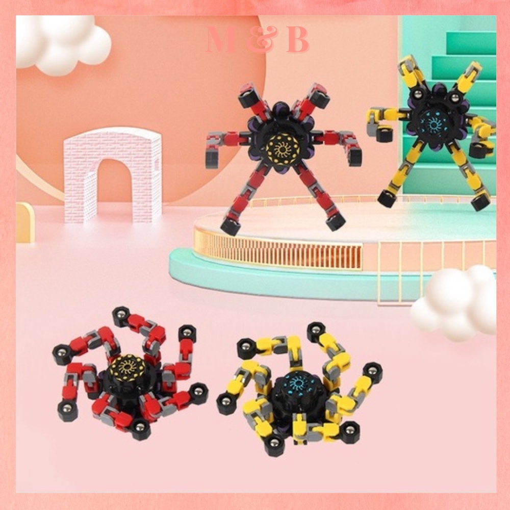 Spinner Robot Kim Loại 6 Cánh Cao Cấp Con Quay Vô Cực Thần Tốc Ma Thuật Manh Nhất Gấp Gọn Để Bàn Có Thể Đổi Nhiều Kiểu