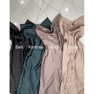 đầm lụa dây đá dạ hội  dáng dài