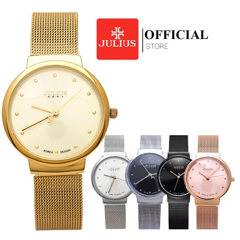 Đồng hồ nữ Julius Ja-426 dây thép bạc | Julius Official