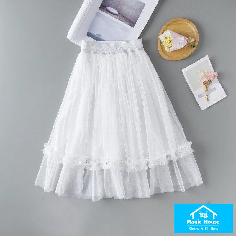 Chân Váy Dài Xếp Ly Cho Bé Gái