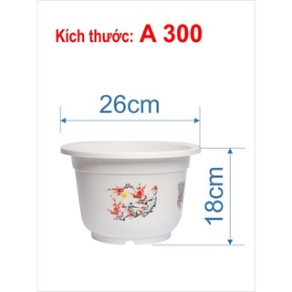 Chậu nhựa trồng cây hoa giả sứ cao cấp Đủ size