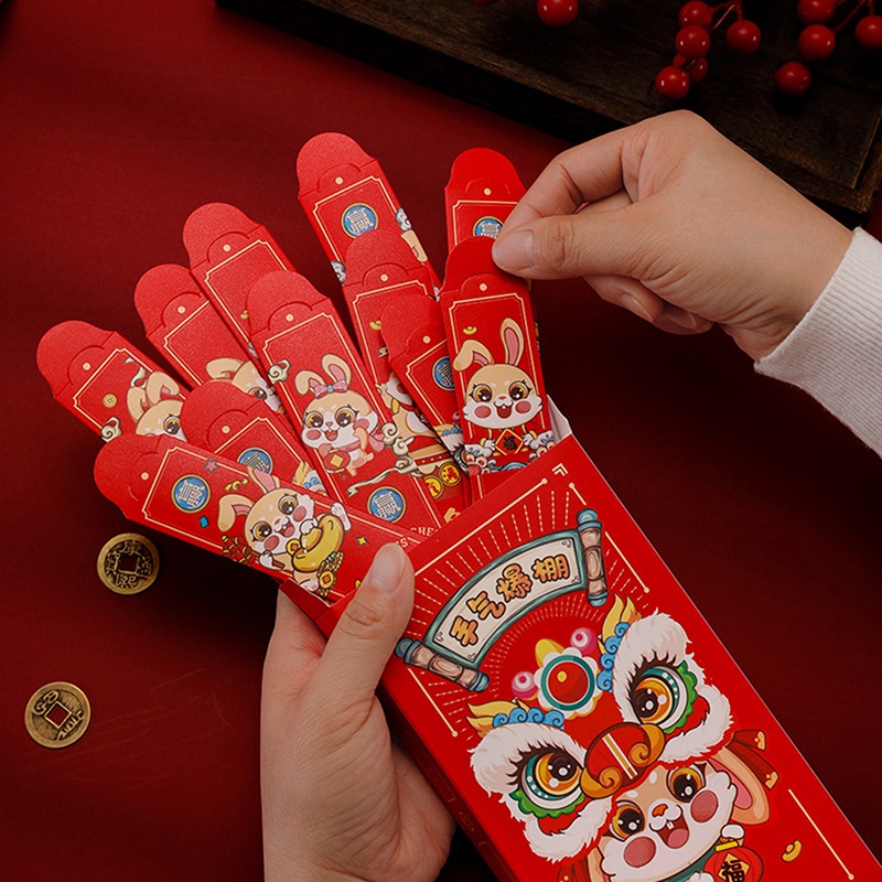 Bao lì xì gieo quẻ hộp 12 quẻ cáng bóng tuyệt đẹp, bao lì xì tết 2023
