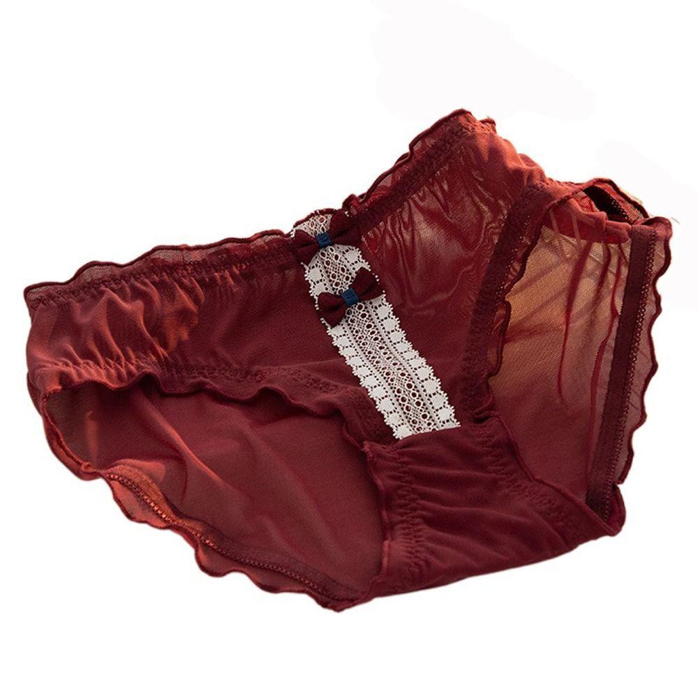 Quần Lót Cotton Không Đường May Phối Ren Và Nơ Dễ Thương Cho Bé Gái
