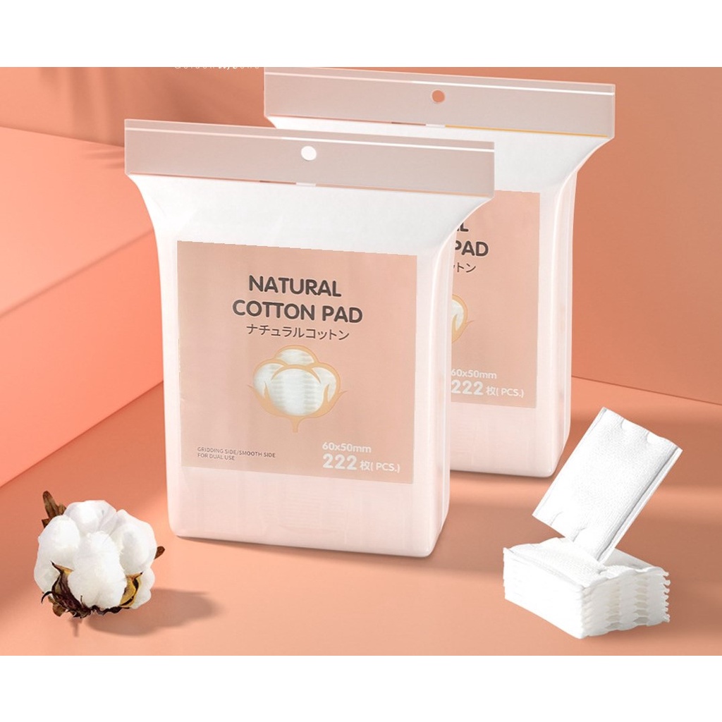 Bông Tẩy Trang 222 Miếng, 3 Lớp Cotton Pads Siêu Mềm, Siêu Dày