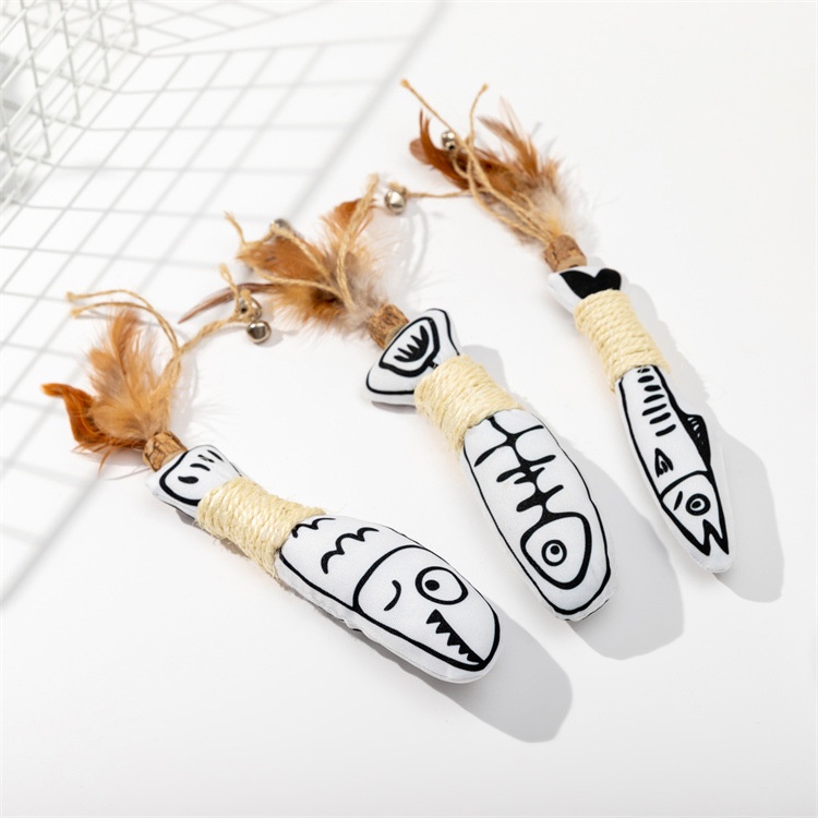 Đầu Cá Giả Bằng Cotton Dễ Thương Thay Thế Kèm Chuông Cho Mèo Cưng