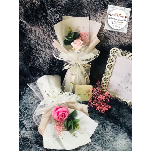 Bó Hoa Sáp 1 Bông Mix Hoa Bi