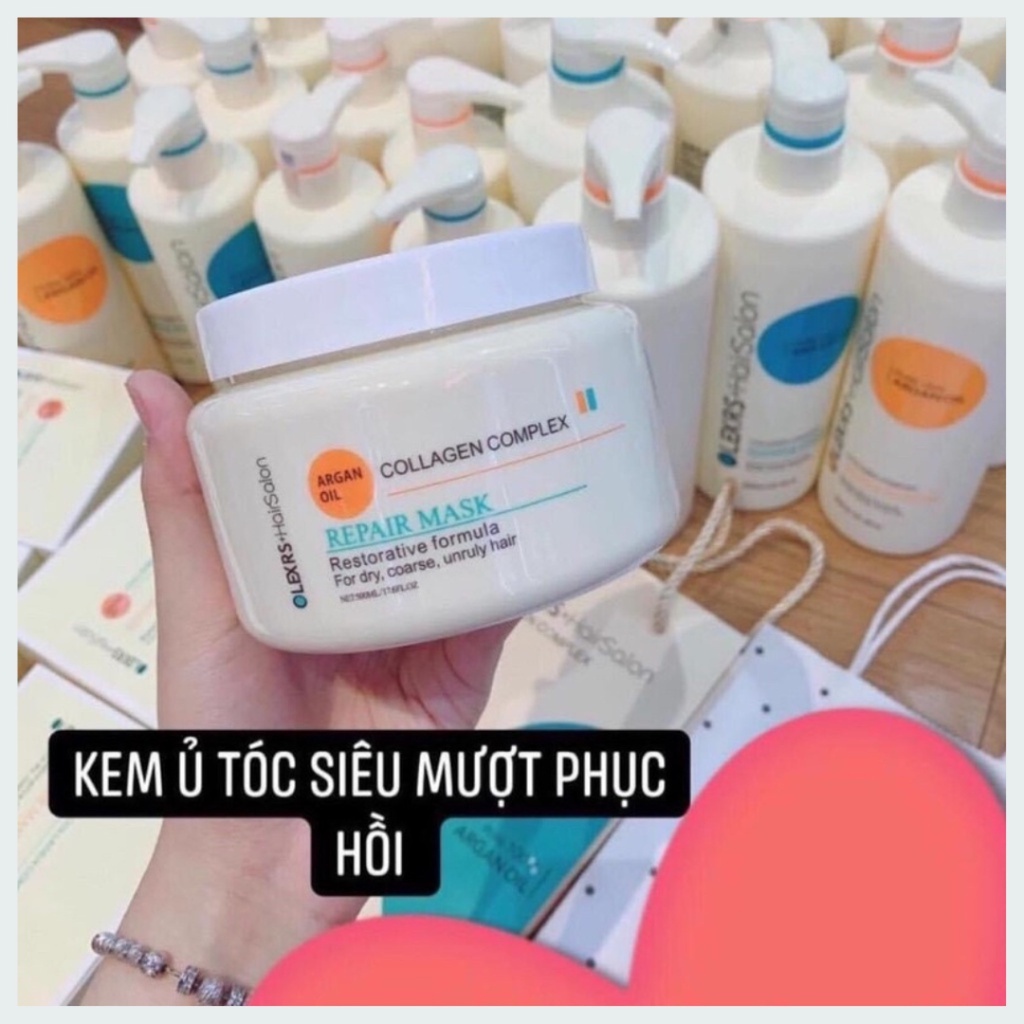 Kem Ủ Phục Hồi Tóc, Chống Gãy Rụng Olexrs Collagen Anh 500ml