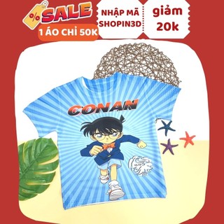 Áo thun cho bé, áo cộc tay in hình 3D conan size đại cho bé 10 - 50kg