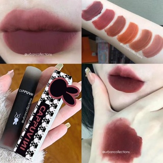 Image of Cappuvini Matte Lip Glaze Dark Series Lipstick Warna Gelap Cappuvini Lipstick Matte Velvet Lip Gloss Waterproof Tahan Lama