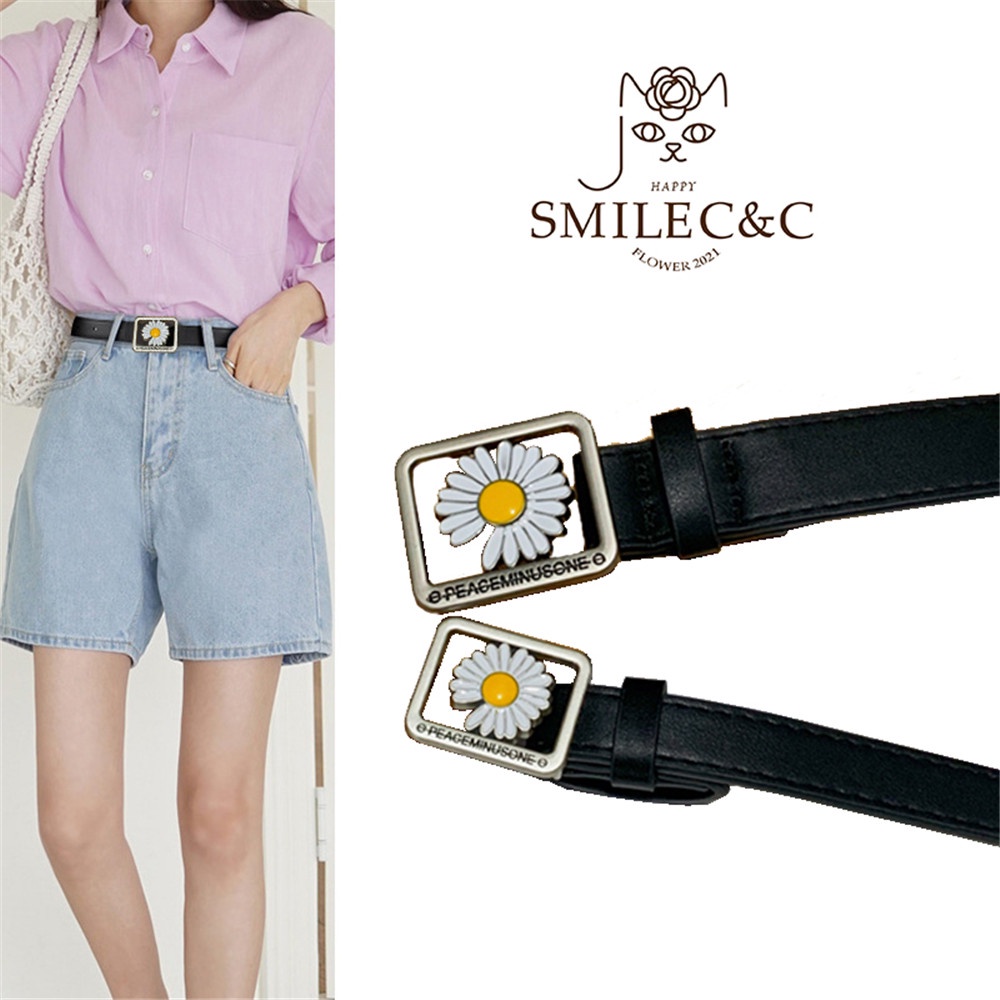 SmileFairyCC【COD &amp; Hàng Có Sẵn】Thắt Lưng Khóa Vuông Bằng Da PU Thời Trang 2022 Dành Cho Nữ