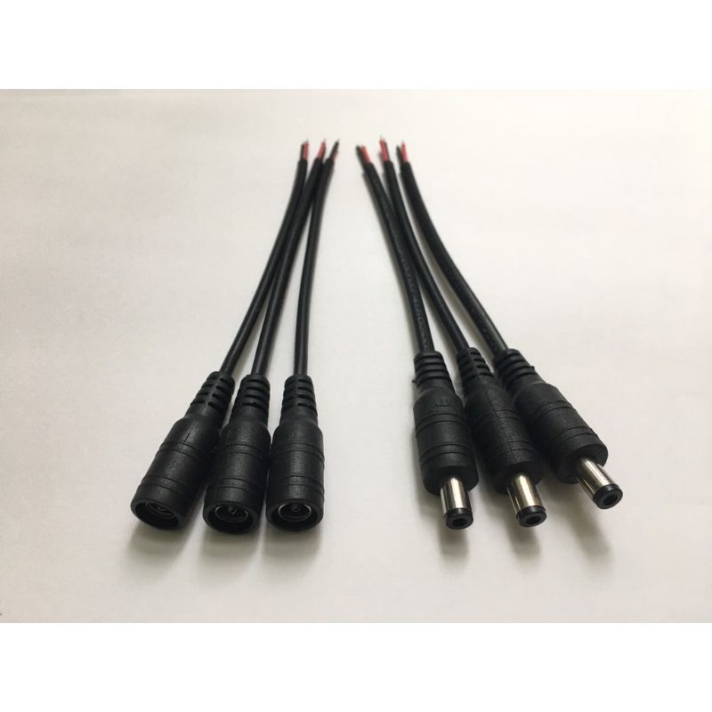 Bộ Dây nguồn DC đầu jack Đực, Cái 5.5x2.1mm