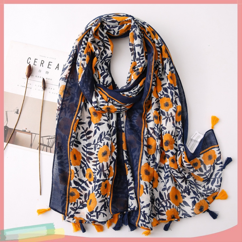 Khăn choàng cổ họa tiết hoa phong cách du mục thời trang cho nữ