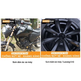 Combo Sơn xịt xe máy đen nhám mờ Samurai 109A và giấy nhám Nhật