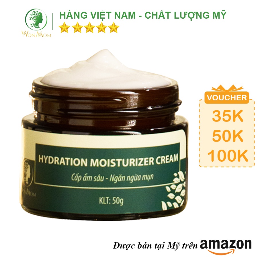 [ Giảm 35K - Đơn 339K ] Kem cấp ẩm, dưỡng trắng da và ngăn ngừa mụn Wonmom 50g