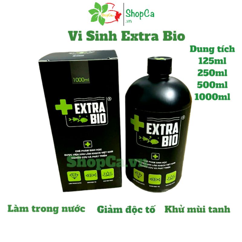Vi Sinh Extra Bio Làm Trong Nước Bể Cá Cảnh ExtraBio - chai dung tích 125ml 250ml 500ml 1lít