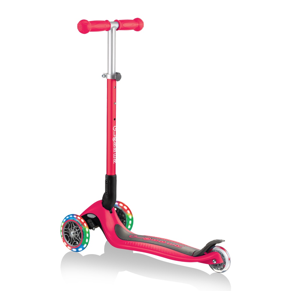 Xe Trượt Scooter 3 Bánh Gấp Gọn Có Bánh Xe Phát Sáng Globber Primo Cho Trẻ Em Từ 3 Đến 6 Tuổi - Đỏ