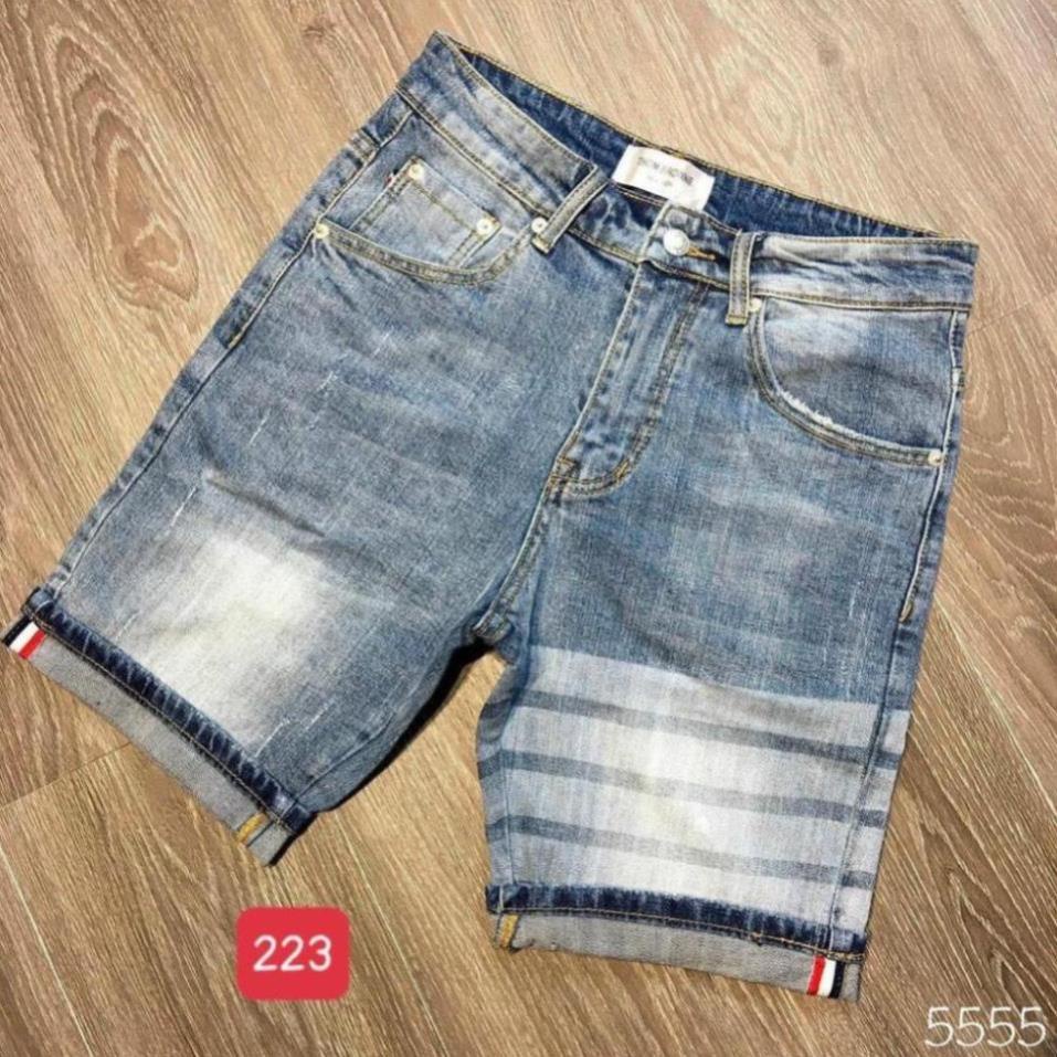 Quần short jean nam màu xanh chất demin - quần bò lửng nam co giãn thời trang cao cấp Luty_shop90 ms223  ' ; ;