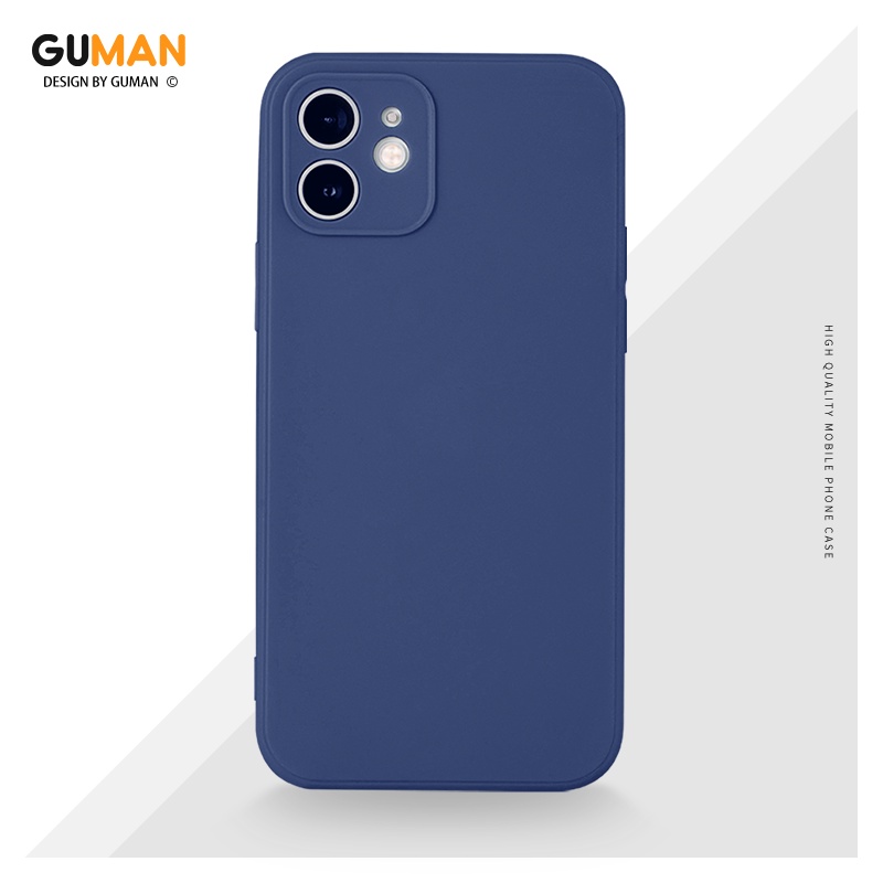 Ốp lưng GUMAN mềm chống bẩn chống sốc nam màu xanh Cho iPhone 14 13 12 11 Pro Max SE 2020 X XR XS 8 7 ip 6S 6 Plus XYM104