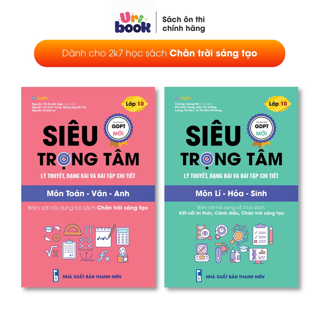Sách Lớp 10 (bộ Chân trời) Combo 2 cuốn Siêu trọng tâm Toán-Văn-Anh và Lí-Hóa-Sinh
