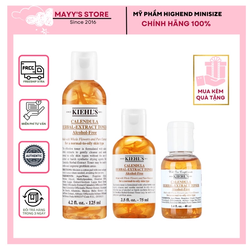 Toner Hoa Cúc KIEHL'S Calendula Herbal Extract Alcohol Free Giảm Mụn