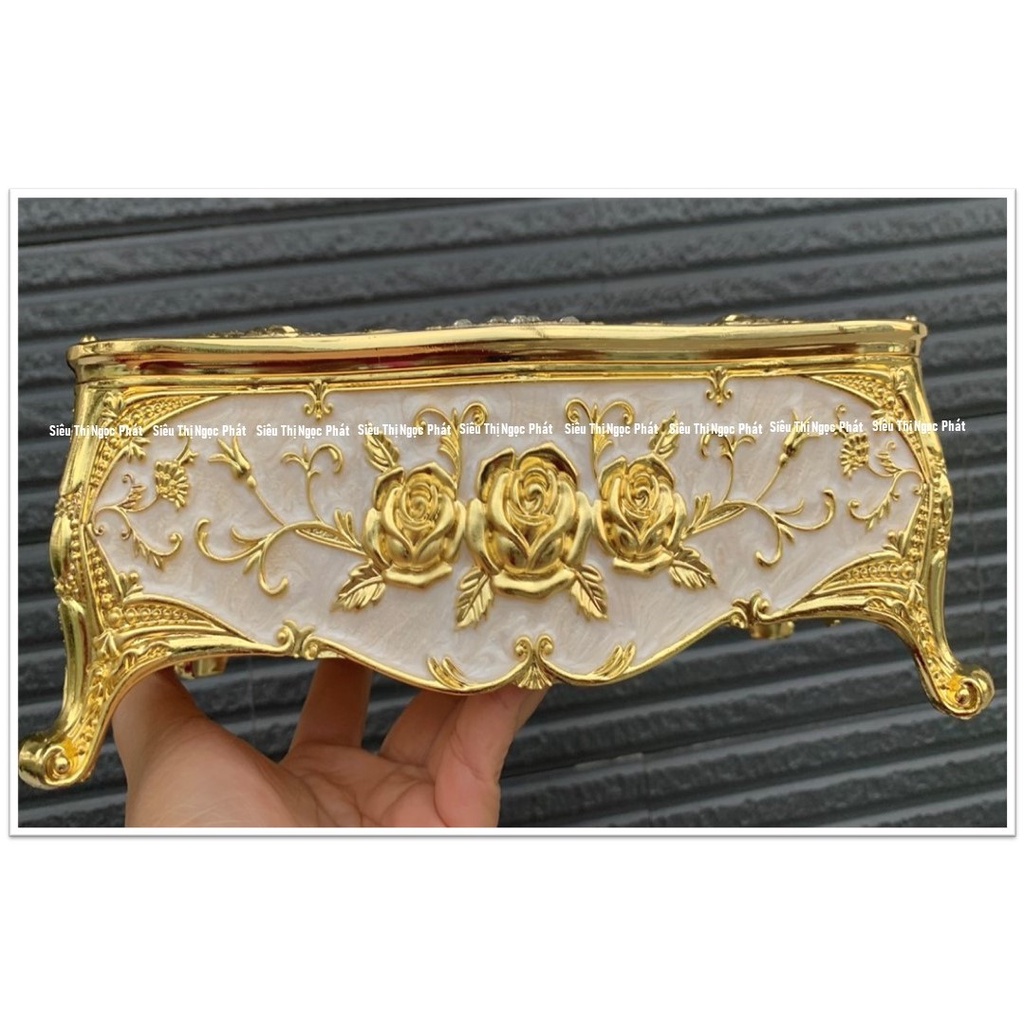[Chất liệu HỢP KIM KẼM, không phải Nhựa] HỘP ĐỰNG GIẤY ĂN HỢP KIM HOÀNG GIA CAO CẤP