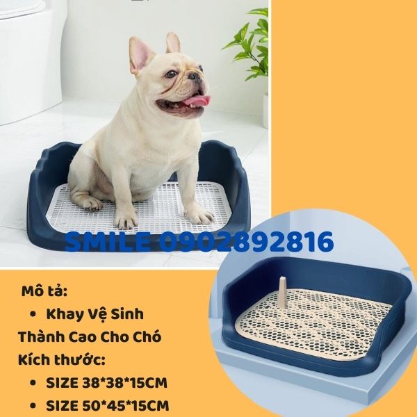 [THÚ CƯNG] Khay Vệ Sinh Thành Cao Cho Chó, Cún, Khay Hướng Dẫn Cho Chó Đi Vệ Sinh Đúng Cách