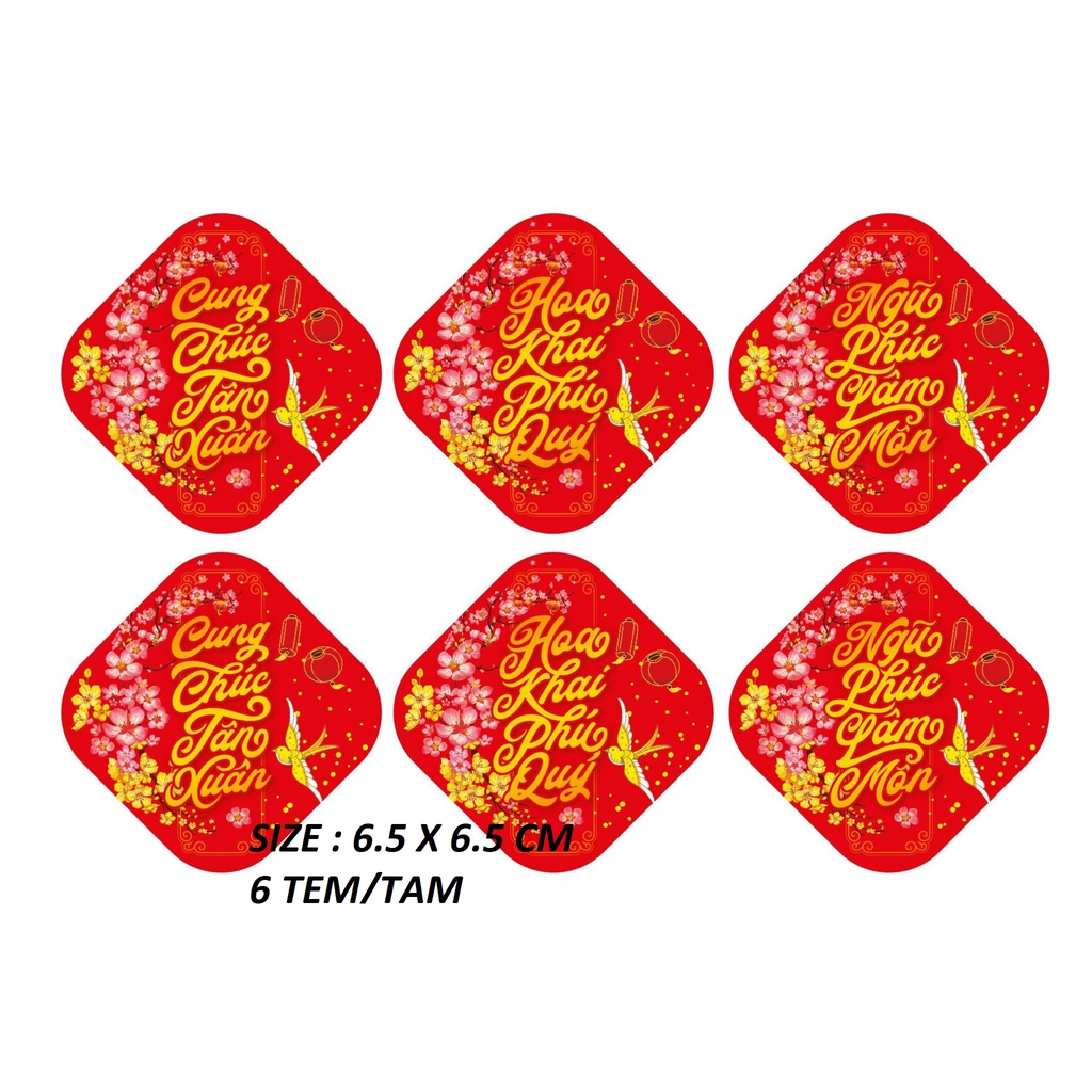 TDTT_Tem Tết , Tem Chúc Mừng Năm Mới trang trí hộp bánh, kẹo, mứt ngày TẾT_STICKER NIÊM PHONG HỘP GIẤY