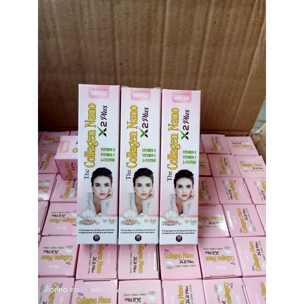 Viên Sủi Collagen Nano X2 Plus - Làm Đẹp Da,Giúp Da Trắng Sáng Đều Màu,Giúp Sạch Nám,Tàn Nhang,Chống Lão Hóa- Hộp 20viên